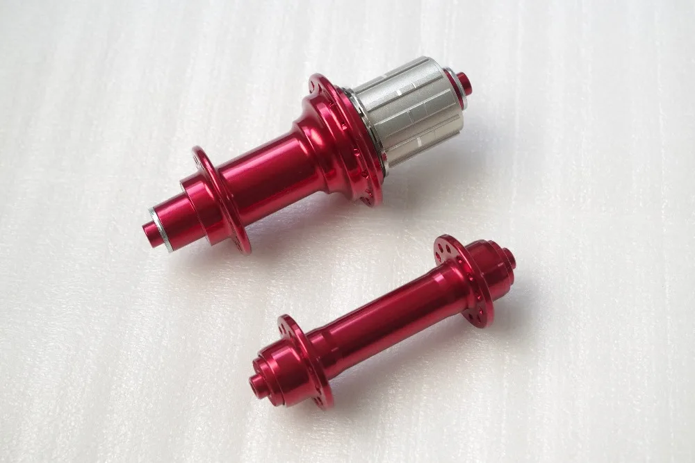 

24/28 Key Holes Powerway R23 J Bend/Hook Road Bike Hubs 24/28H Bicycle Hubset upgraded version of R13 Hubs RED
