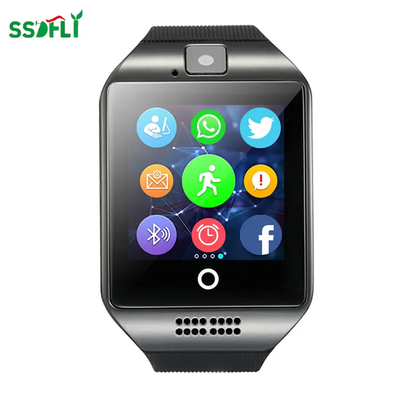 

Ssdfly Smart Watch with Touchscreen Camera Tf Card Camera Facebook Whatsapp Twitter Bluetooth Smartwatch for Android Ios Phone