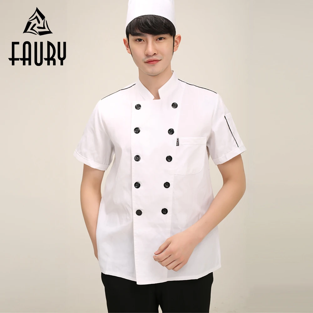 Hot Men Short Sleeve Chef Uniform Chef Jacket//Coat Cooker Work Clothing 4 Colors