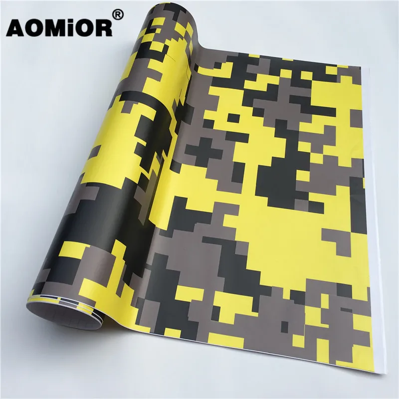 Yellow Digital Camo Vinyl Wrap Film (2)