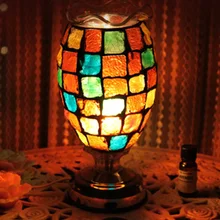 Свет настольная лампа антикварное изделие мозаичный светильник горелка вилка свадебный свет DF94