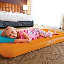 INTEX Флокированный детский надувной матрас односпальная кровать с подушками туристический коврик с бытовой электрический насос 66801