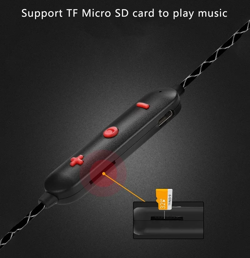 Bluetooth Headphones Sports Wireless Earbuds for Samsung S9 S8 S7 Iphone Xs Max 8 7Plus Waterproof Ear Phones Stereo Mic