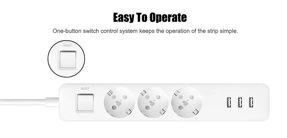 Xiaomi Mi Power Strip 3 USB EU Plug Sockets description image 5