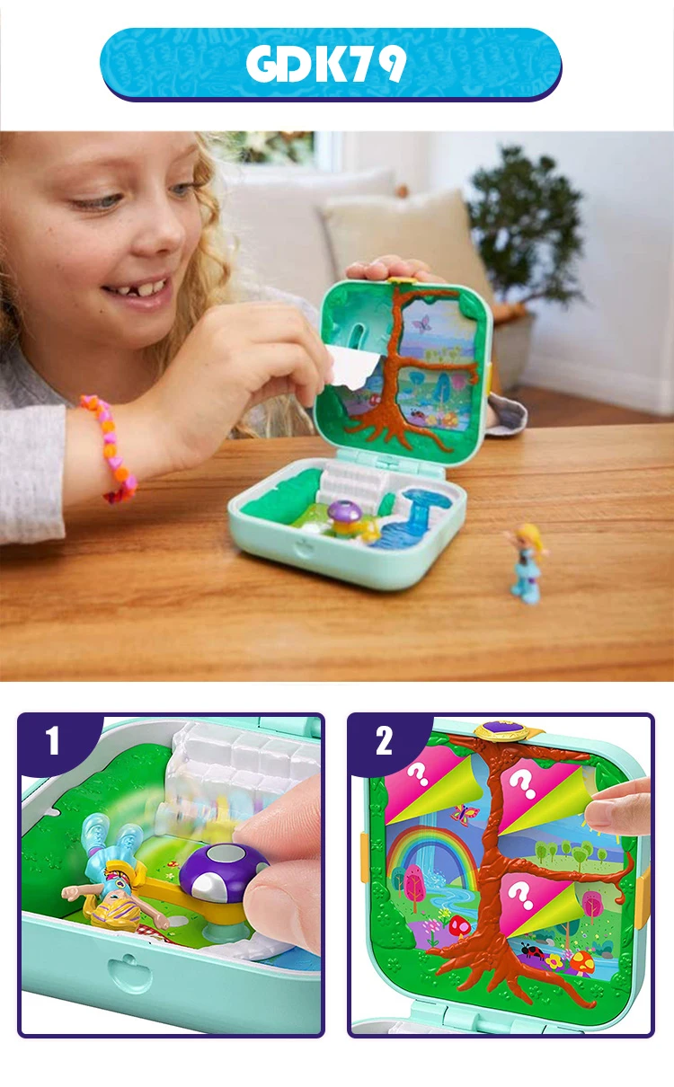 Polly Pocket милая кукла для девочек скрытый мир дом мини-сцена набор для девочек игрушки для детей подарок Русалочка детские игрушки аксессуары