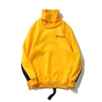 

High Street Printed Fleece Hoodies Sweatshirts Hip Hop Casual Hoodie Streetwear Men 2018 Autumn Fashion Pullover sweatshirts