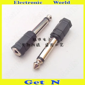 

10pcs Adapter Connector Converting 6.35/6.5 Mono Track Male to 2-Pin/Pole 3.5 Female 6.35/6.5--3.5 Adapter