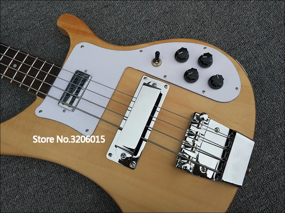 Bajo Eléctrico de color Natural, Guitarra de bajo de 4 cuerdas, alta calidad, exposición de fotos reales, venta al por mayor