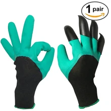 Защитные перчатки Садовые перчатки резиновая 1 пара Thermo Пластик работы строителей Пластик когтями домашние копания перчатки защитные перчатки перчатки нитриловые перчатки рабочие Перчатки перчатки женские