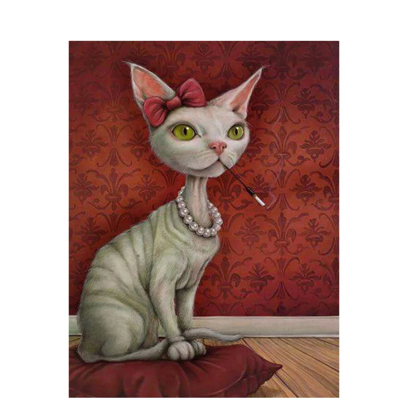 

DIY Digital Painting By Numbers Package Hairless cat oil painting mural Kits Coloring Wall Art Picture Gift frameless