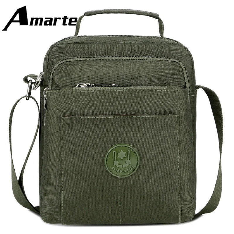 Cross Body Bags Casual Men Shoulder Canvas Bag Multiple Zipper Pockets