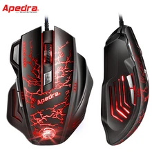 APedra A7, игровая мышь, макро, пользовательская USB компьютерная мышь, 3200 dpi, 7 кнопок, эргономичная USB Оптическая Проводная игровая мышь для ПК, ноутбука
