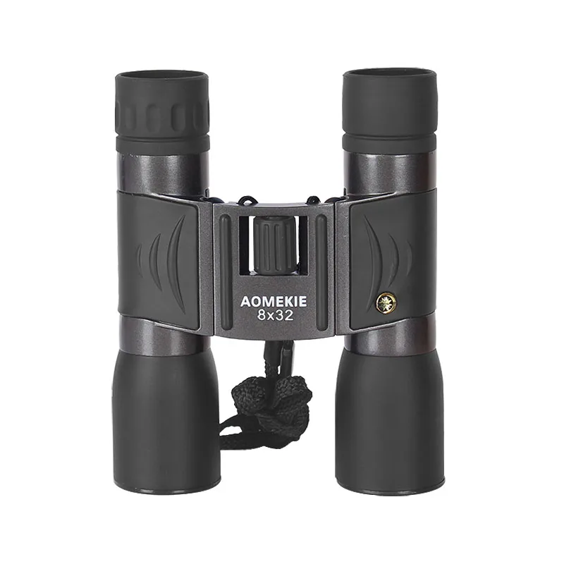 8X32 Binculars HD Оптическое стекло FMC объектив Открытый наблюдения за птицами охотничий телескоп складной компактный размер металлическая рамка