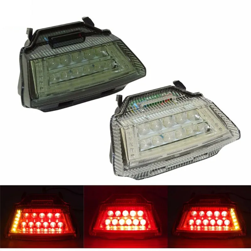 

For 11-14 Kawasaki Ninja ZX10R ZX 10R LED Tail Brake Light Rear Turn Signals Indicator Integrated 2011 2012 2013 2014