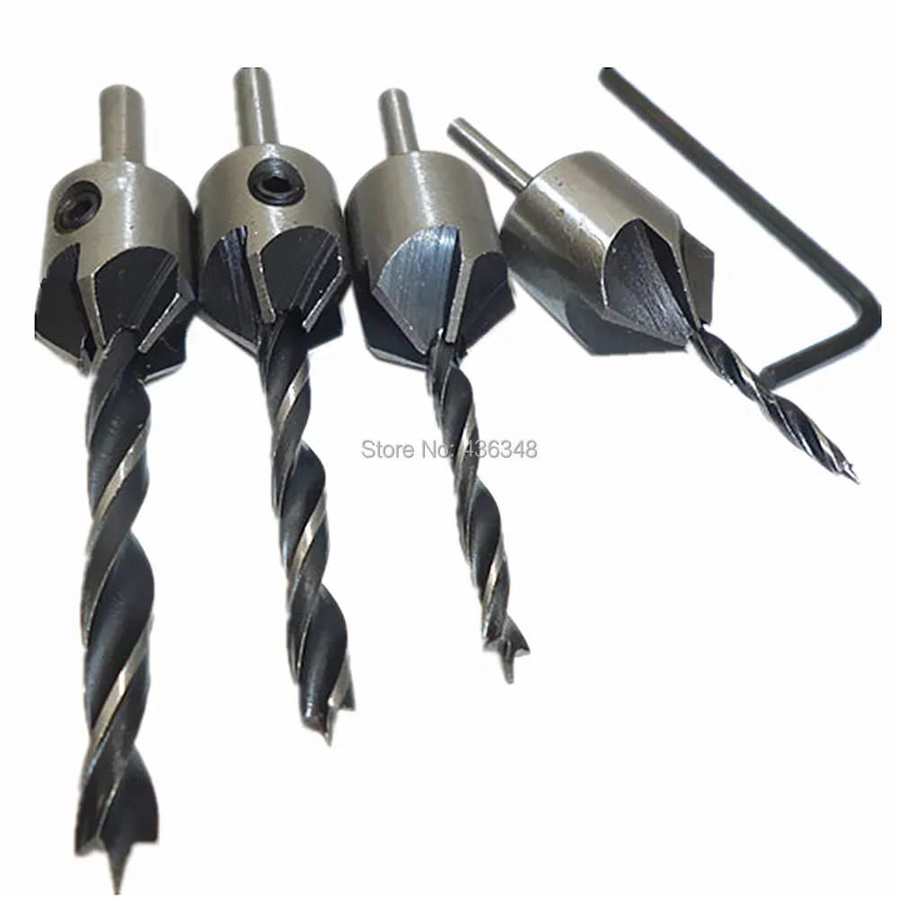 4pc 5 Flutes Hss Counter Sink Bits Wood Countersink Power Tool Bit
