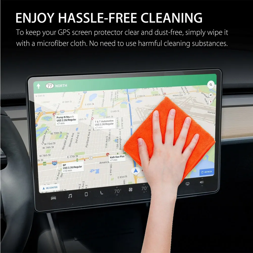 Automotive 15" Clear Tempered Glass Screen Protector Car Navigation Protection for Tesla Model3