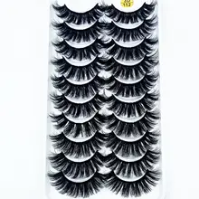 Новинка, 10 пар, ручная работа, 3d норковые ресницы, короткие накладные ресницы, крестик, грязные, плотные, натуральные ресницы для макияжа на сцене, накладные ресницы