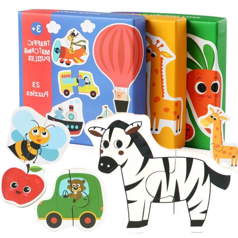 

Early Learning Card Children Large Matching Puzzle Games My First Jigsaw Puzzle Toys for Kids Educational Gift Boys Girls