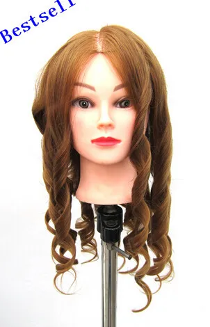 Новое поступление женский манекен голова с золотыми волосами парик головы с волосами для парикмахерских обучение практике модель головы