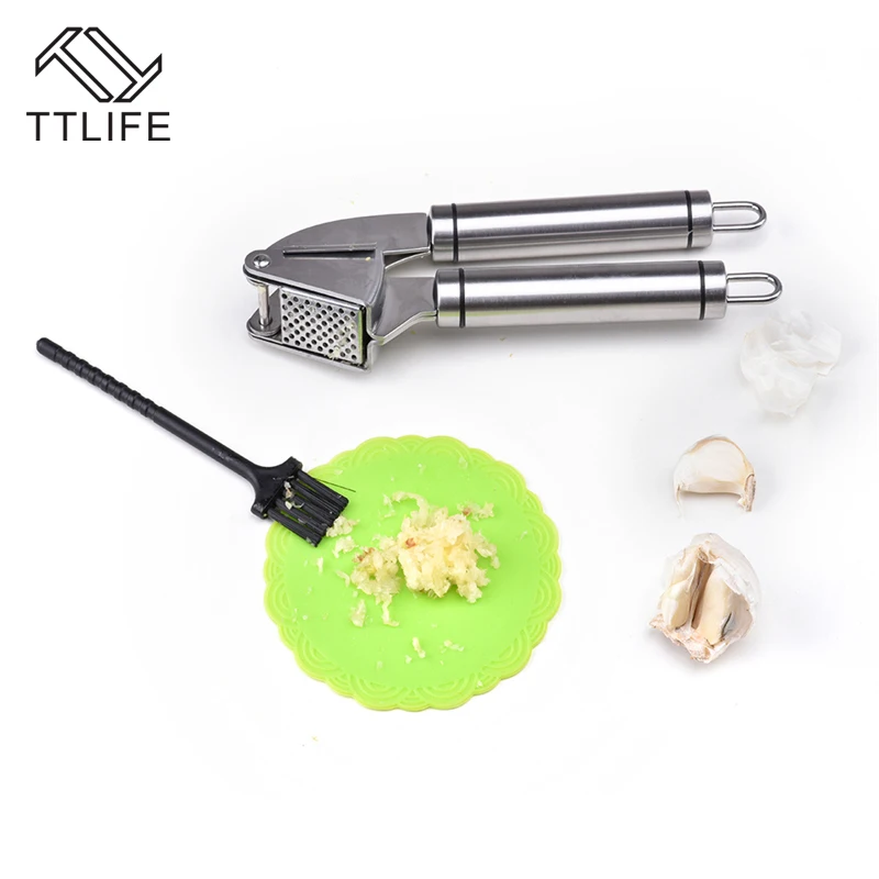 4PCS Hot Stainless Steel Squeeze Tool Novelty Crusher Garlic Presses