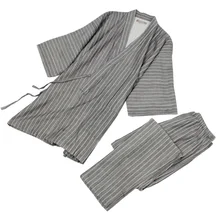 Мужские кимоно пижамы двойные хлопковые шорты из пряжи брюки пижамный комплект