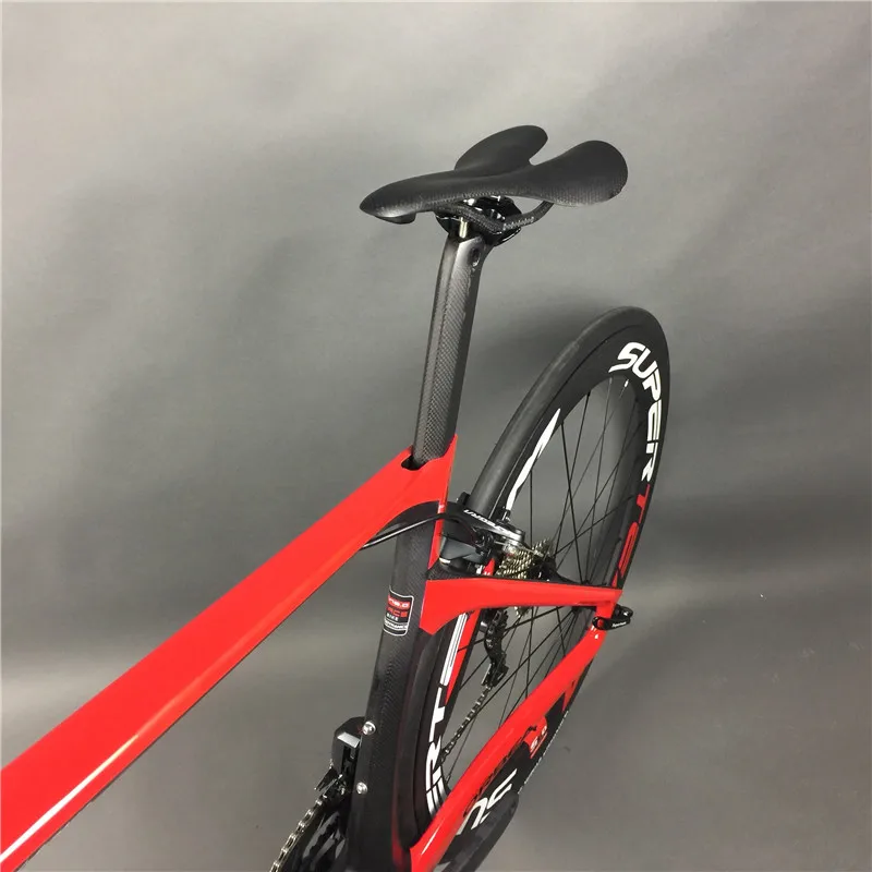 Discount Complete Full Carbon Fiber Road Bike Racing Cycling Leadnovo Black-Red-White with 9/10/11 speed 7