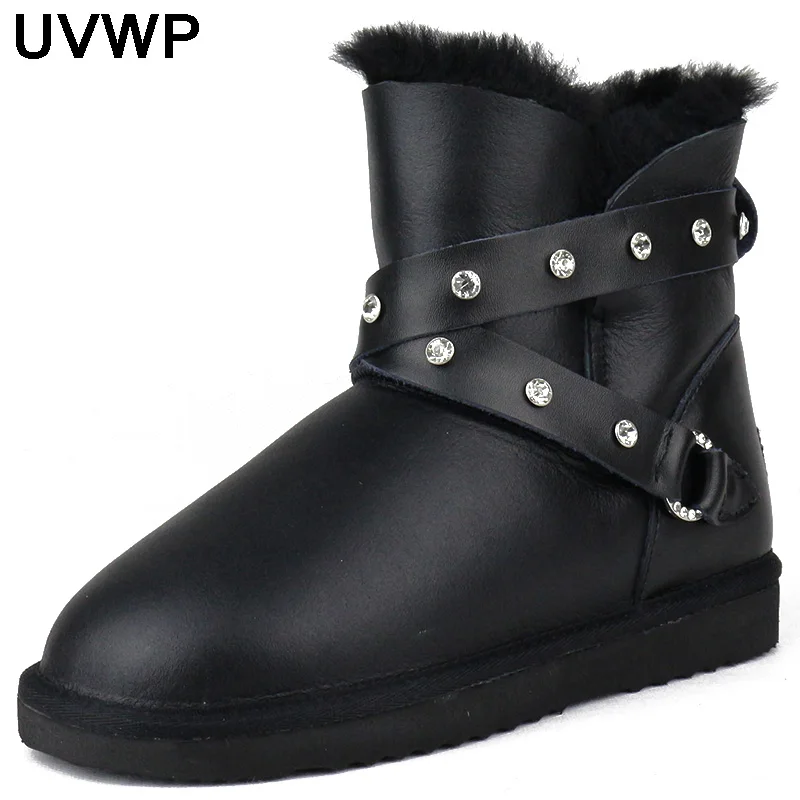 

Hot Sale High Quality Fashion Women Snow Boots Winter Warm Boots Genuine Sheepskin Leather 100% Natural Fur Women Boots