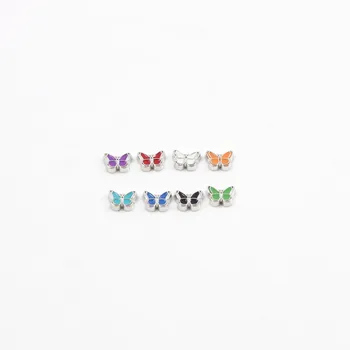 

Mix 8 Colors Colorful Enamel Charm Butterfly Floating Charms for Floating Locket Glass Memory Living Locket Adornment