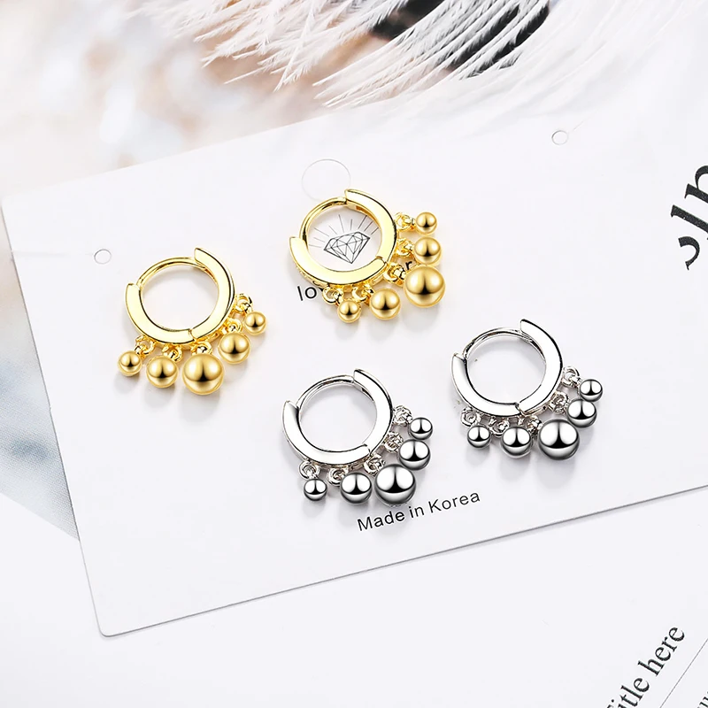 XIYANIKE 925 пробы серебро Новые простые модные бусины маленькие серьги дизайн креативные ювелирные изделия для женщин подарок на заказ