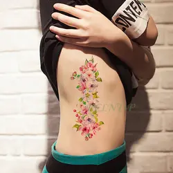 Водостойкая временная татуировка наклейка цветок Роза персик цветение тату s флэш-тату поддельные татуировки, тату для девушек женщин