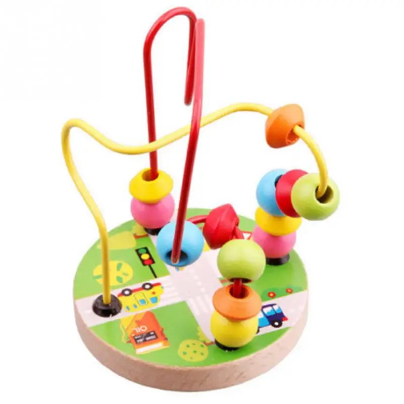 Развивающие игрушки для малышей, милые животные, круглые бусины, детские игрушки для новорожденных, детские кроватки, коляска, мобильная Монтессори