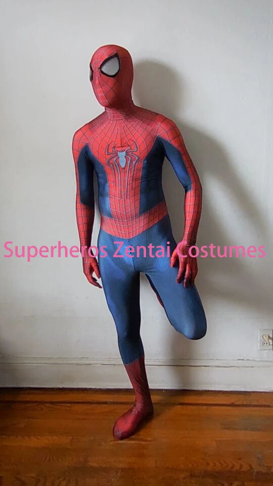 Костюмы Человека-паука TASM2 Zentai на заказ, косплей костюм Человека-паука, 3D принт, лайкра, все тело, Spidey костюм на Хэллоуин