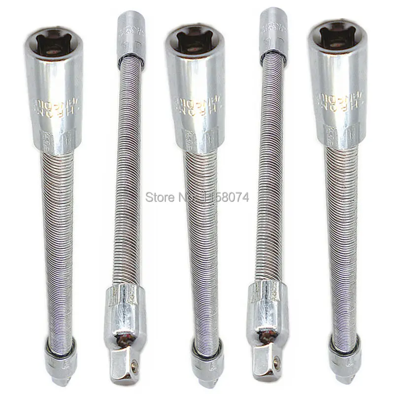 5x Flexible Extension Bars 1/4" Drive 150mm Socket Ratchet Mechanic