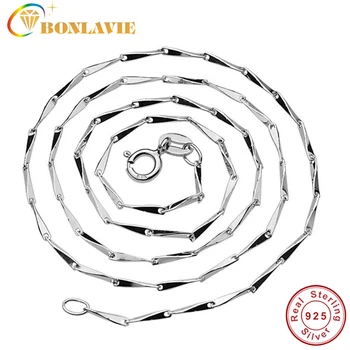

BONLAVIE Silver 925 Jewelry Men Women Jewelry Accessories S925 Sterling Silver 40cm 45cm Diy Clavicle Chain Colar Feminino