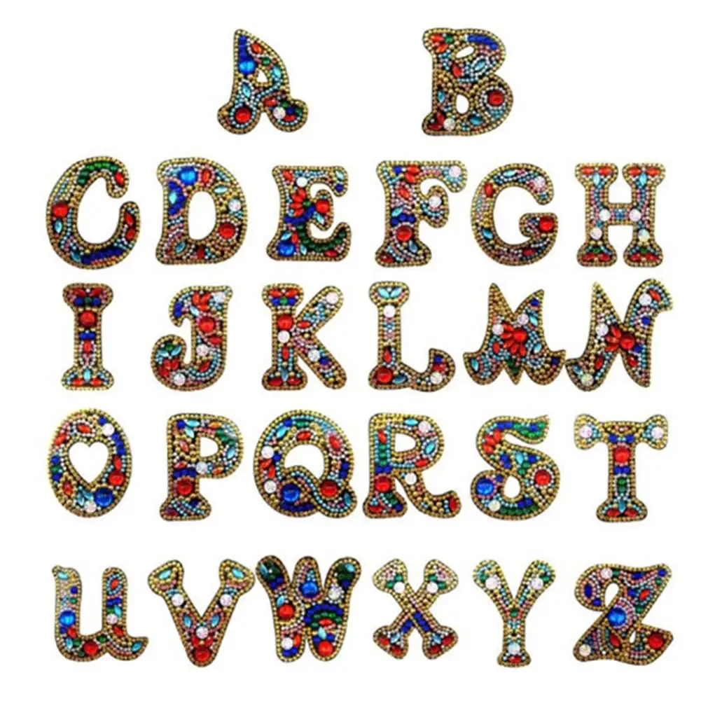 

26 Alphabet DIY Keychain Diamond Painting Letter Shape Pendant for Bag