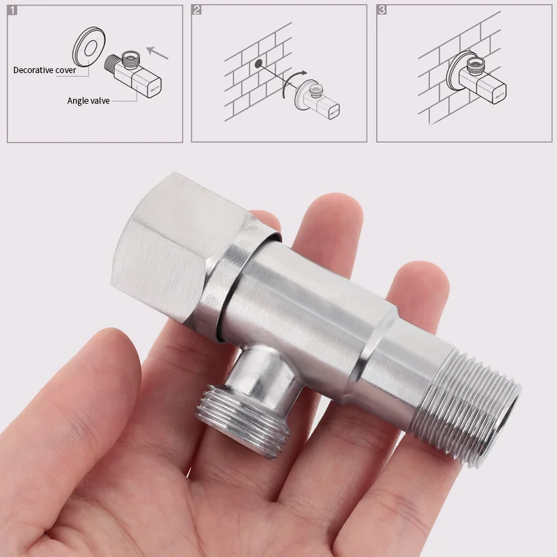 304 нержавеющая сталь Серебряный кухонный угловой клапан прочный душевой шаровой кран практичный для ванной инструменты водозапорный кран