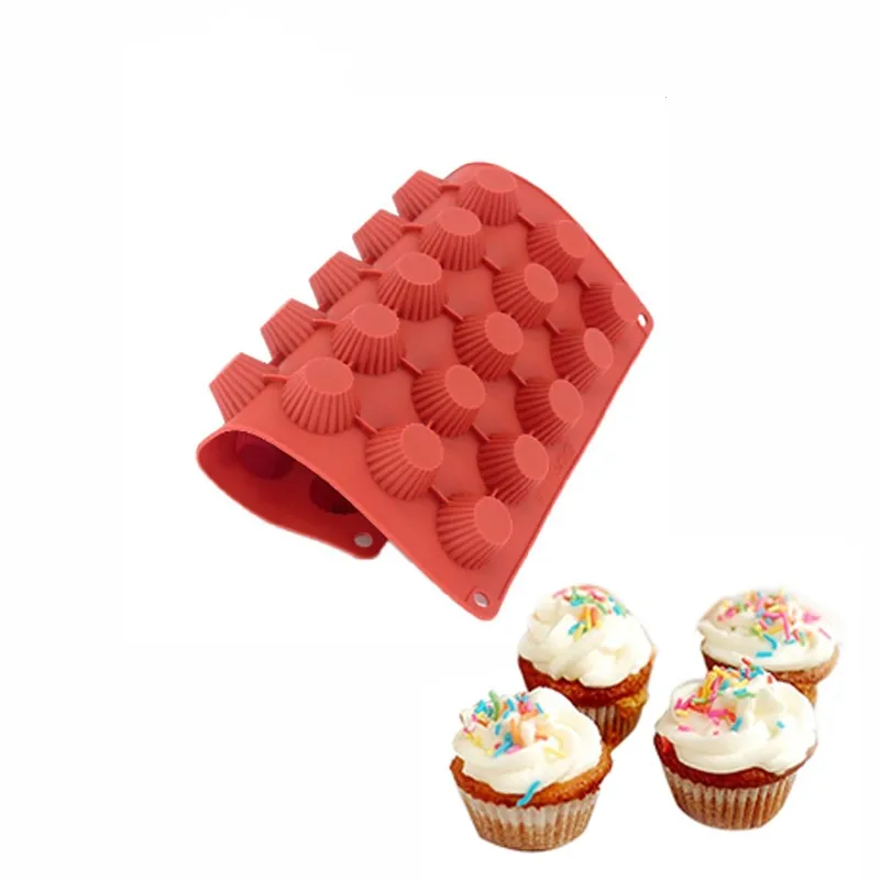 

1Pcs 30 Holes Silicone Cake Mold Round Shape 3D Handmade Cupcake Jelly Pudding Cookie Mini Muffin Soap Mold Baking Tools