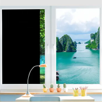 

0%VLT 1.52m x 20m Dark Black Window Tint Film Glass House Commercial Decorative Film Privacy Protection Window Film
