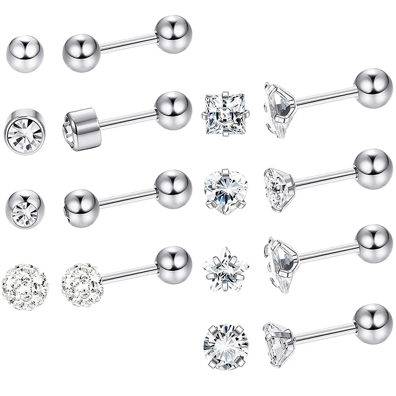 

Cz Ear Studs Helix Piercing Oreja Cartilage Earring Conch Rook Tragus Lip Stud Ear Piercing Jewelry Body Heart Flower Hip Hop
