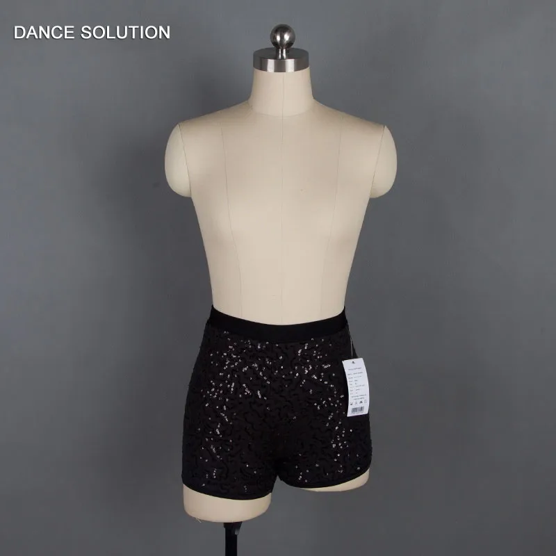 Free Shipping Wholesale Black Sequin Dance Shorts for Child and Adults