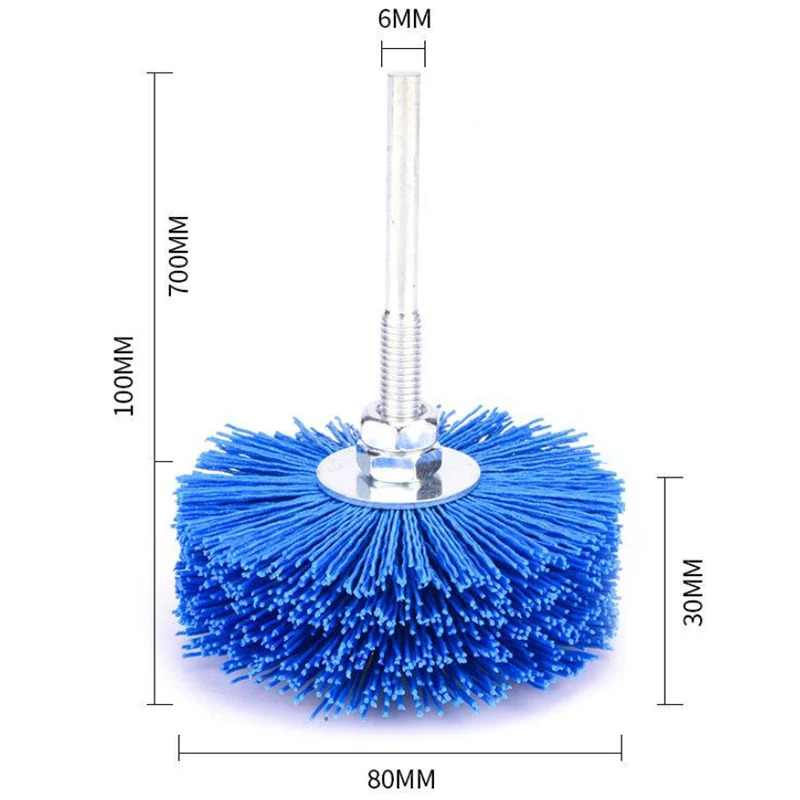 4 шт. 80x30x6 мм дрель абразивная проволока шлифовальные круги нейлоновая щетина кисть для полировки для деревянной мебели красное дерево