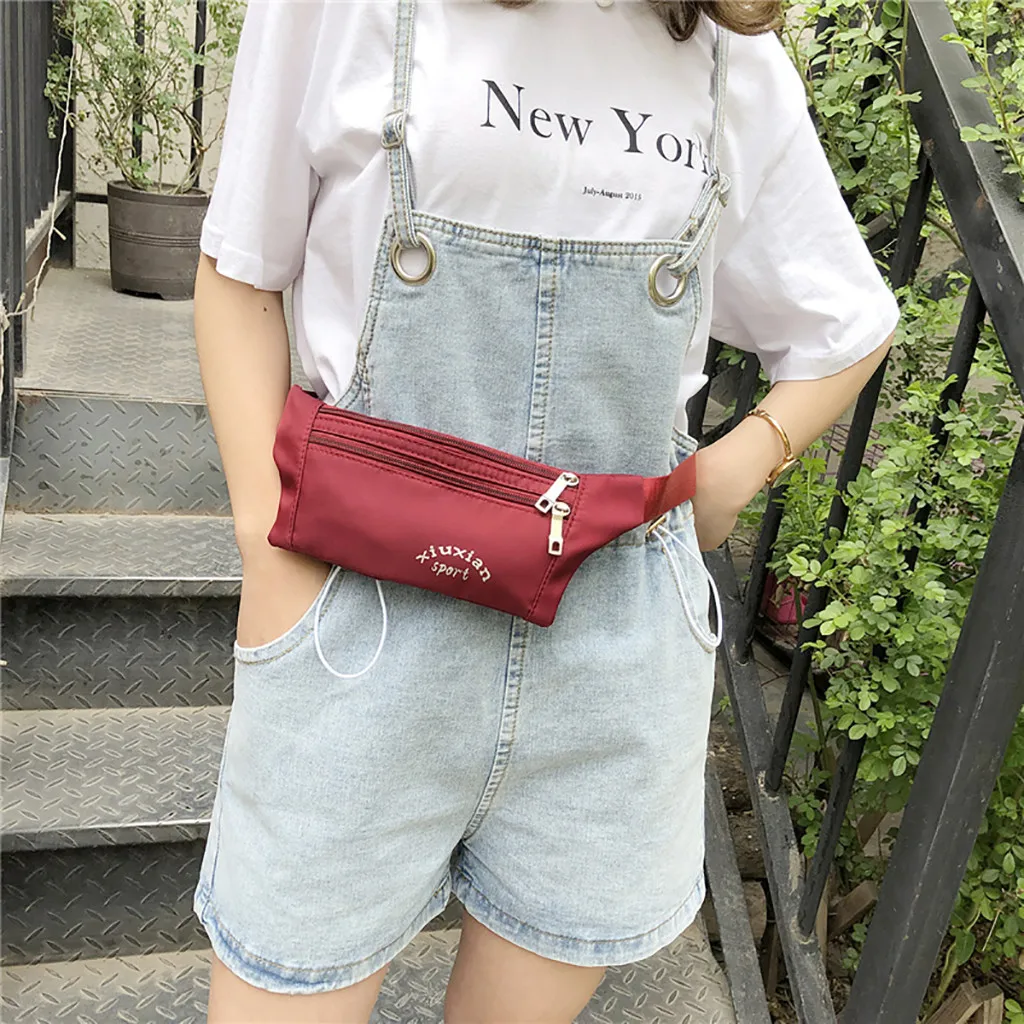 

2019 Fashion Casual Sports Women Invisible Anti-theft Running Pockets Nylon Waterproof Crossbody Chest Waist Bags