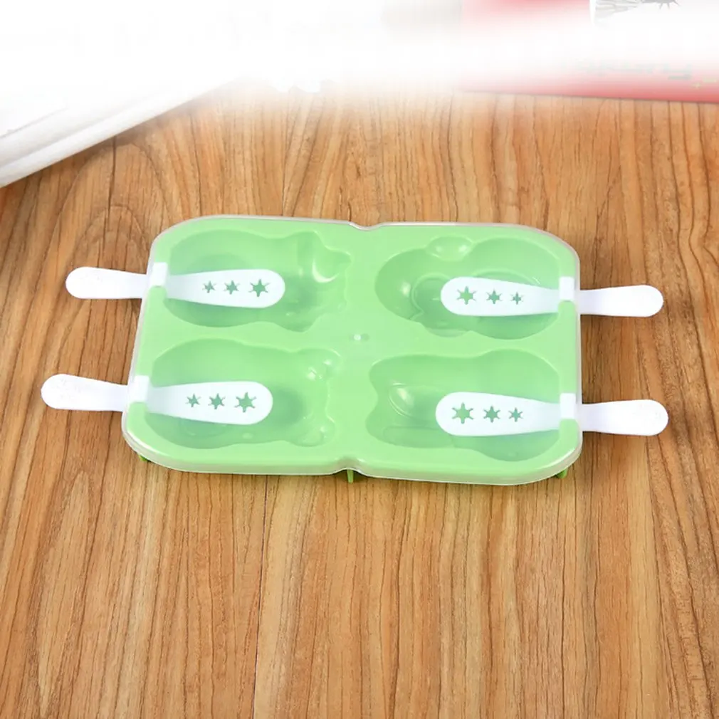 

DIY Ice Cream 4Pcs Popsicle Maker Mold cartoon Ice Pop Block Ice Pop Lolly Set