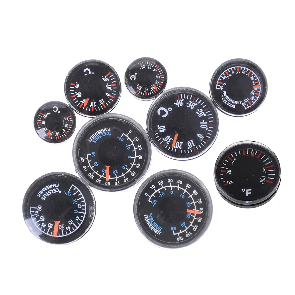 

1PCS Diameter 15/20/25/27mm Plastic Round Mini Thermometer mini spirit Circular Thermograph Celsius hydrothermograph