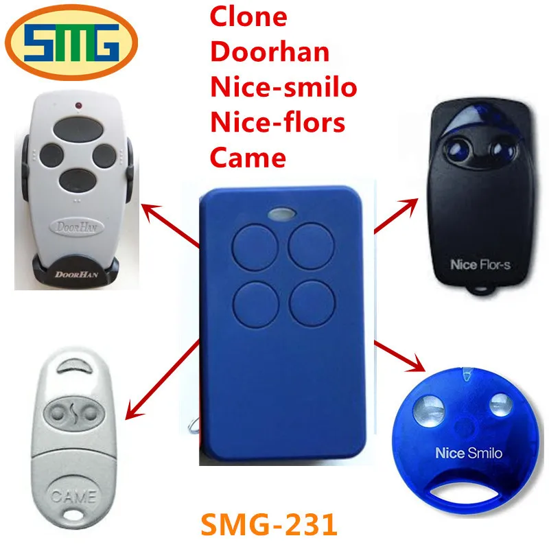 

3pcs best price! free shipping market 280-868mhz CAME Doorhan,nice-flors,nice-smilo,Clone remote control garage door opener
