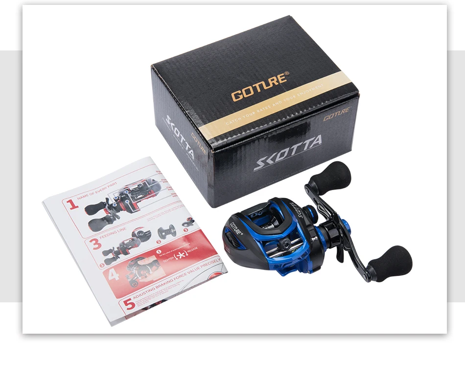 Carretel de Arremesso Carretel de Pesca 7 + 1 Goture Scotta Centrífugo Magnético Freio Duplo 8 kg Max Arraste bb 7.1:1 Alta Velocidade Isca Fundição 9 Esporte e Lazer
