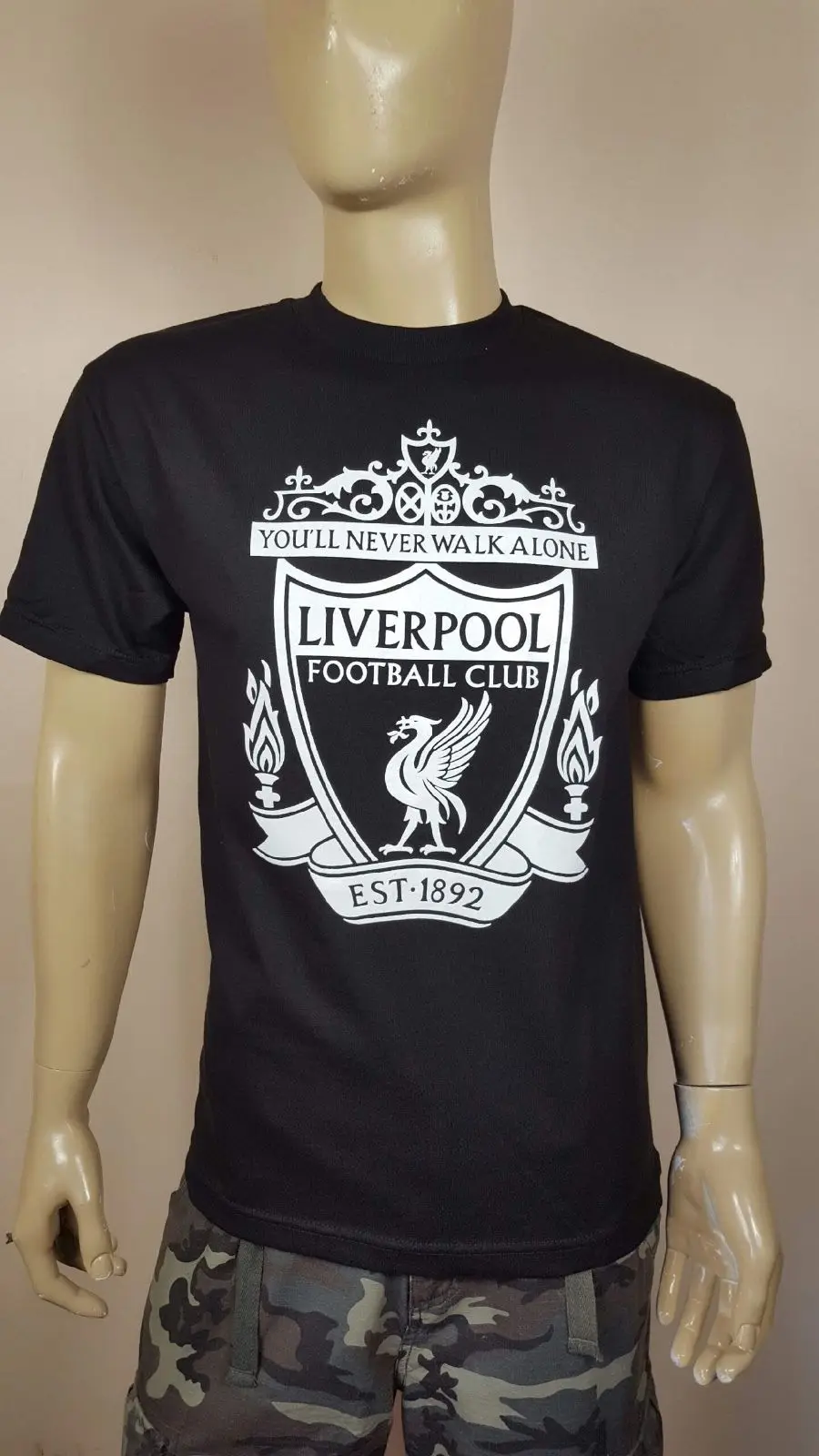 Ливерпуль FC черная футболка футбольного клуба LFC Премьер Лига|Футболки| |