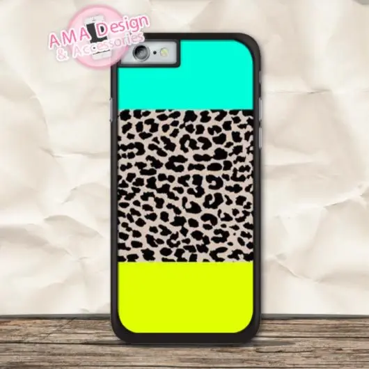 Leopard Print Green And Yellow Cover Case For Apple iPhone