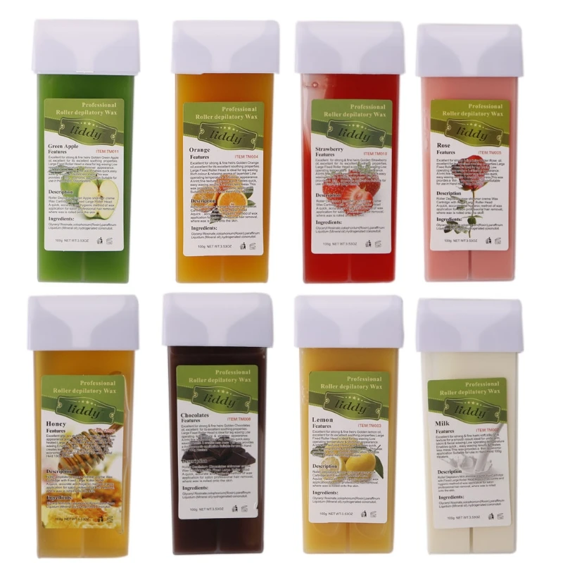 

8 Styles 100g Roll On Hot Depilatory Wax Cartridge Heater Waxing Hair Removal