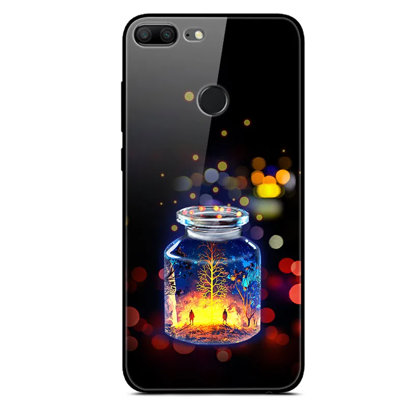 Для Huawei Honor 9 Lite чехол Honor 9 Lite чехол Космическая Звезда закаленное стекло Жесткий Чехол для Huawei Honor 9 Lite Бампер протектор - Цвет: 27